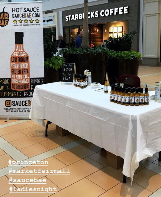 Picture of Sauce Bae setup at mall event