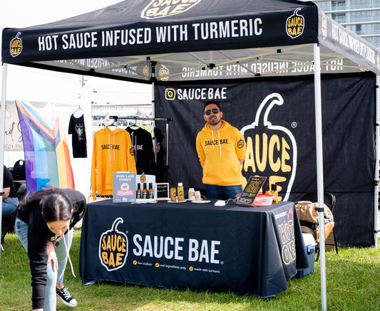 Sauce Bae hot sauce team at Asbury Park Vegan Food Festival in New Jersey